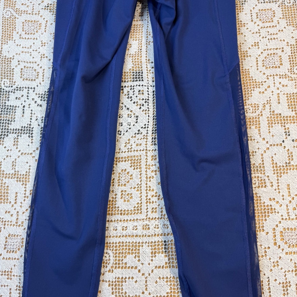 Old Navy Active Go-Dry Blue Mesh Panel Pocket Leggings Womens XS High Rise - Picture 12 of 12